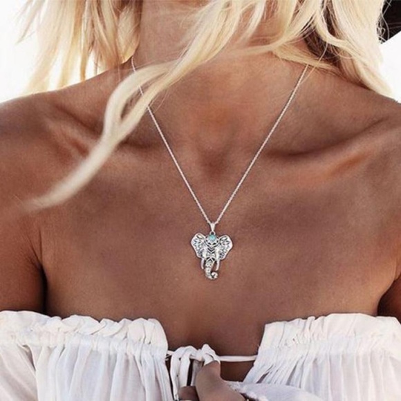 Bohemian Elephant Pendant Necklace - Picture 1 of 5